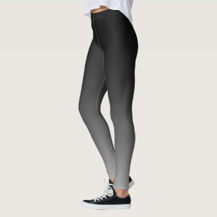 Legging Gradiente de Ombre de Cinza Preta