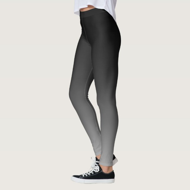 Legging Gradiente de Ombre de Cinza Preta (Esquerda)