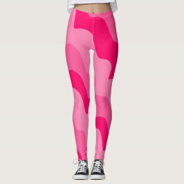 Legging Gradiente de ondas do oceano rosa ondulado