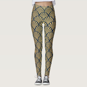 Legging Gradiente Dourado: Deco de Arte Sem Costura