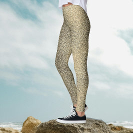 Legging Gradiente Dourado Moderno Espelhado Brilhante Glam