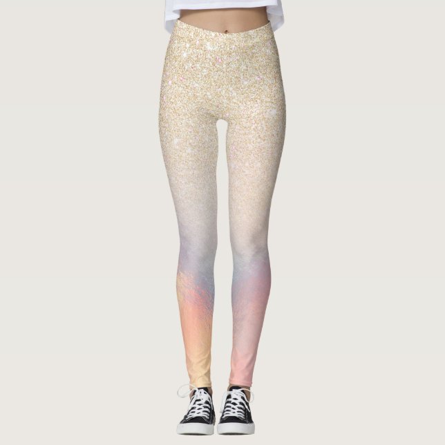 Legging Gradiente Holográfico Iridescente da Glitter Doura (Frente)