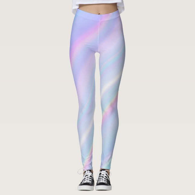 Legging Gradiente Iridescente Holográfico Pastel (Frente)