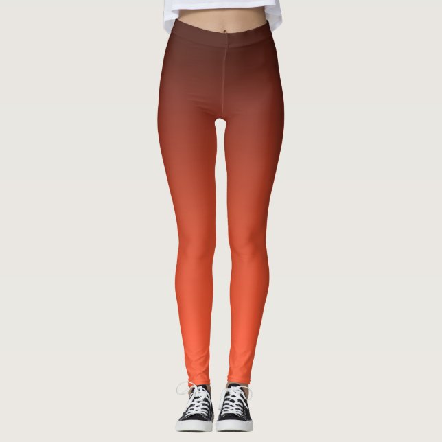 Legging Gradiente Laranja Queimado  Ombre Quente (Frente)