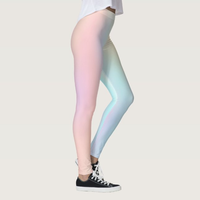 Legging Gradiente Ombre Rosa Pastel Verde Mar (Direita)