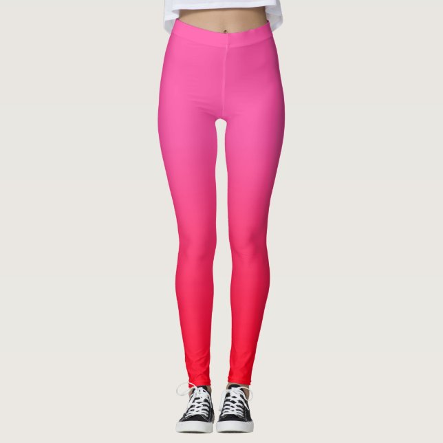 Legging Gradiente Rosa e Vermelho (Frente)