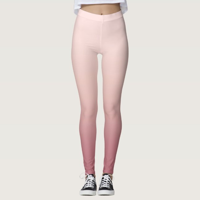 Legging Gradiente Rosa Empoeirado Rubor (Frente)