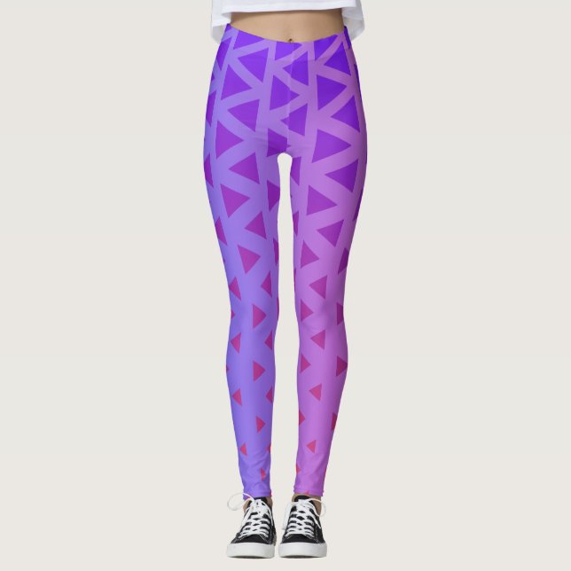 Legging Gradiente Rosa Púrpura, Descoloração de Yoga (Frente)