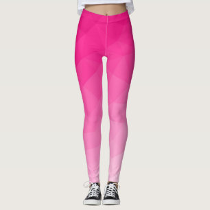 Legging Gradiente Rosa Quente Padrão de Malha Geométrica