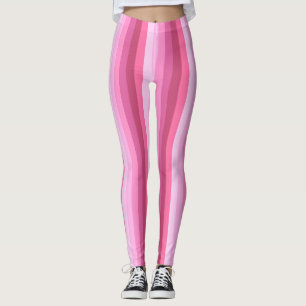 Legging Gradiente Rosa Vertical Padrão de Faixa