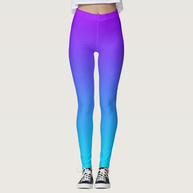 Legging Gradiente Simples Roxo-Azul (Frente)