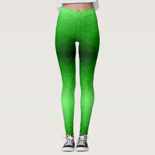 Legging Gradiente verde claro padrão geométrico de malha b