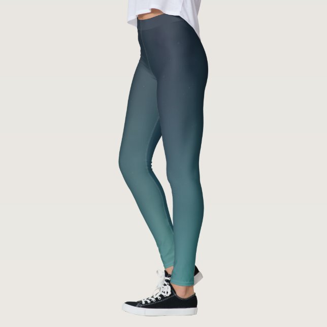 Legging Gradiente Verde Elegante Simples Para Ela (Esquerda)