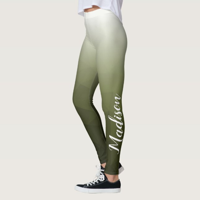 Legging Gradiente Verde Exército Padrão de Malha de Geomet (Esquerda)