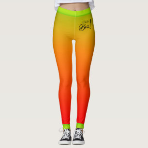 Legging Gradiente Vermelho Amarelo Tropical com Texto Igua
