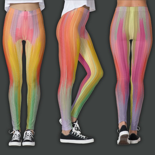 Legging Gradientes Abstratos | Chuva de Cores (Criador carregado)