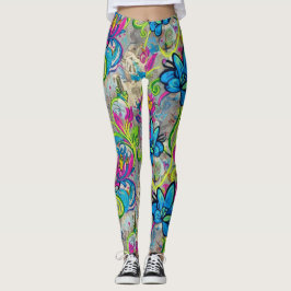 Legging Graffiti Flowers
