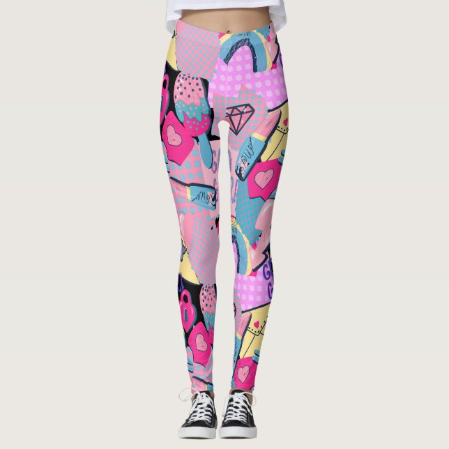 Legging Graffiti Urban Streetwear Pattern  (Frente)