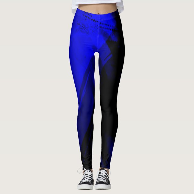 Legging Gráfico azul e preto (Frente)