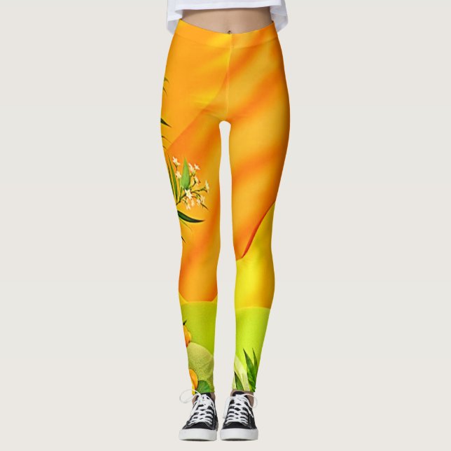 Legging Gráfico de Citros e Folhas (Frente)