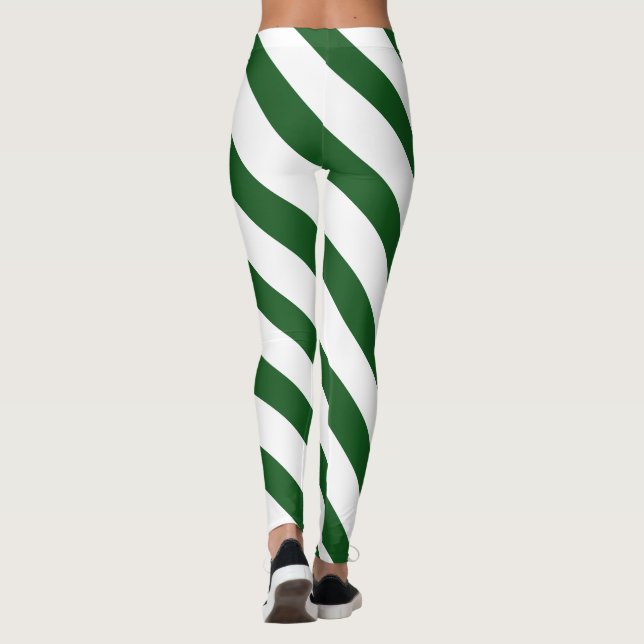 Legging Gráfico de natação em branco verde moderno (Verso)