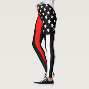 Legging Gráfico de Sinalizador Americano Thin Red Line em