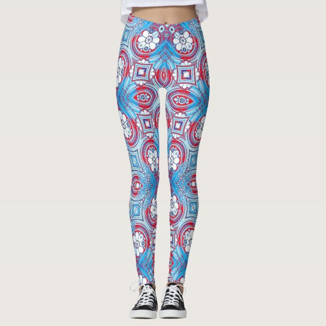 Legging Gráfico Digital Floral Girly Modern Art (Frente)