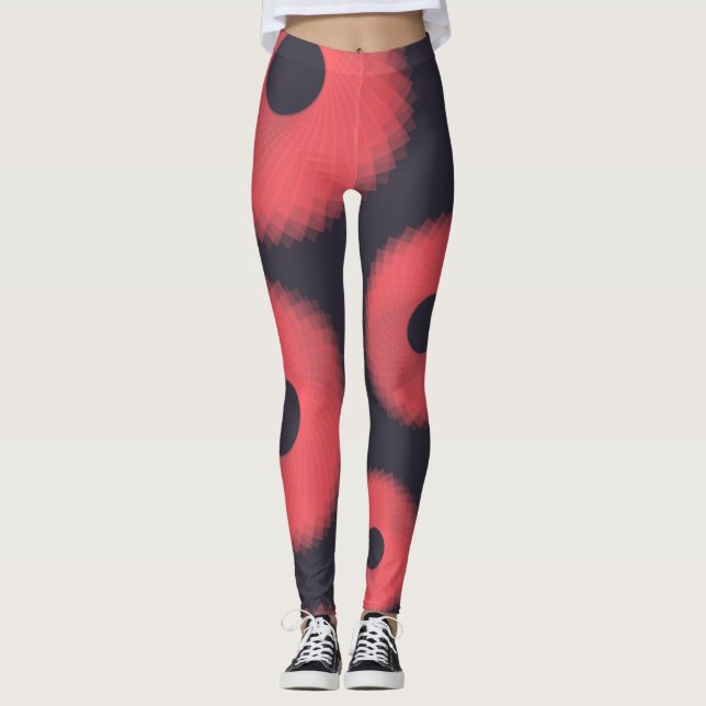 Legging Gráfico geométrico, vermelho, moderno, urbano, div (Frente)