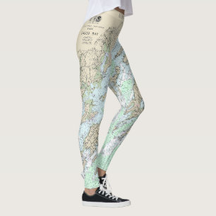 Legging Gráfico náutico da Baía de Casco 13290