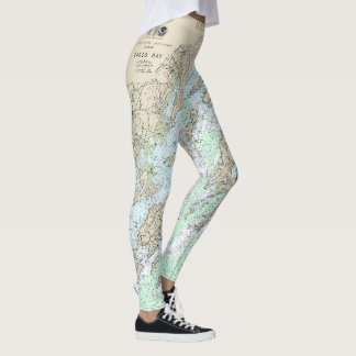 Legging Gráfico náutico da Baía de Casco 13290