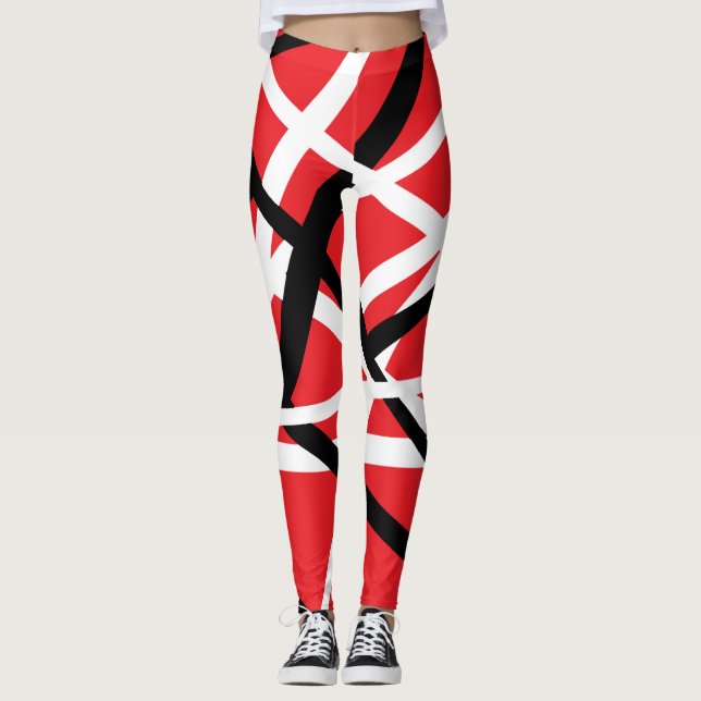 Legging Gráfico Preto, Vermelho e Branco (Frente)