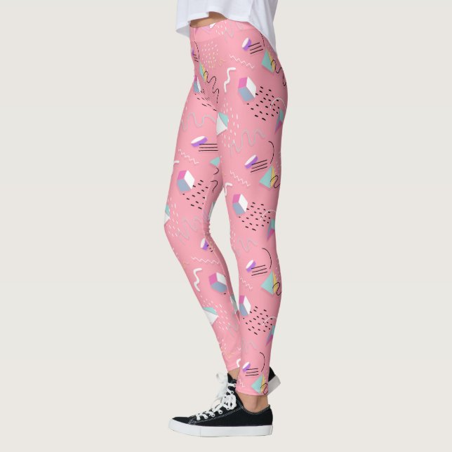 Legging Gráficos de retorno de imagem rosa divertido 1990s (Esquerda)