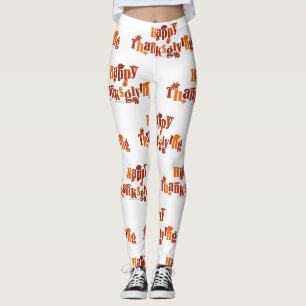 Legging Gráficos festivos e brilhantes de Ação de Graças d