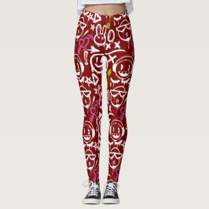 Legging Grafite GFT02 - Vermelho BG principalmente branco.
