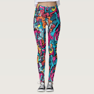 Legging Grafite Gráfico Vibrante Inspirado