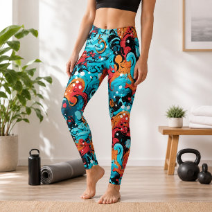 Legging Grafite Gráfico Vibrante Inspirado