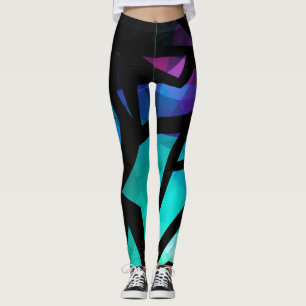 Legging Grafite poligonal moderno abstrato