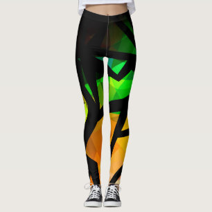 Legging grafite poligonal moderno abstrato