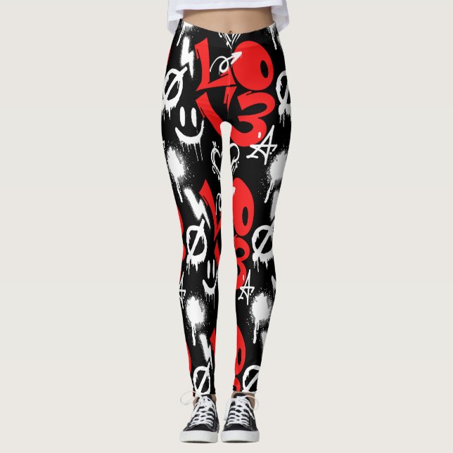 Legging grafitti LOVE B. Black BG (Frente)