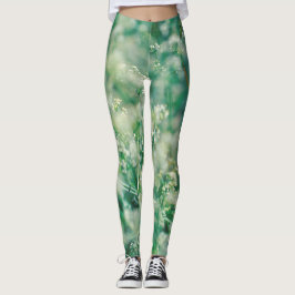 Legging Grama Verde Deixa Flores Plantas Natureza
