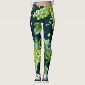 Legging Grama Verde: Padrão Escuro de Aquarela