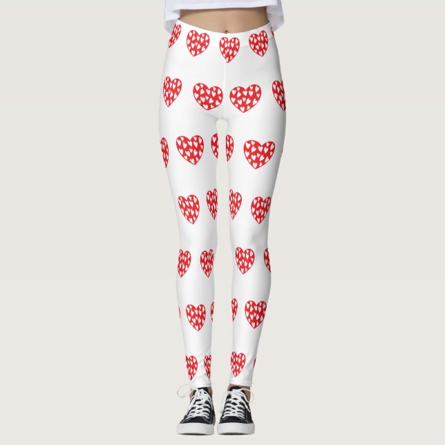 Legging Grande coração vermelho com pequenos corações (Frente)