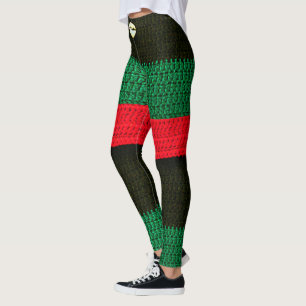 Legging Grande Cowrie Shell no Crochet preto e verde