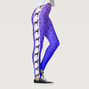 Legging Grande Dane com Corações Púrpura Azul