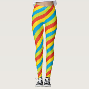 Legging Grande Energia do Circo: Listras Vibrantes Multico