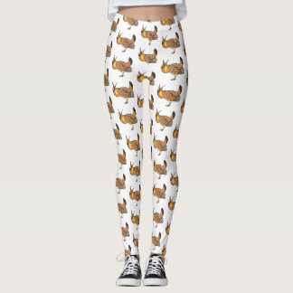 Legging Grande ilustração de desenho animado de frango pra