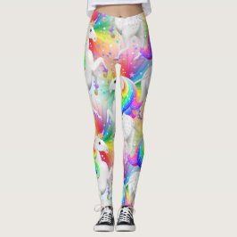 Legging Grande Starburst Princesa Unicorn com Estrelas