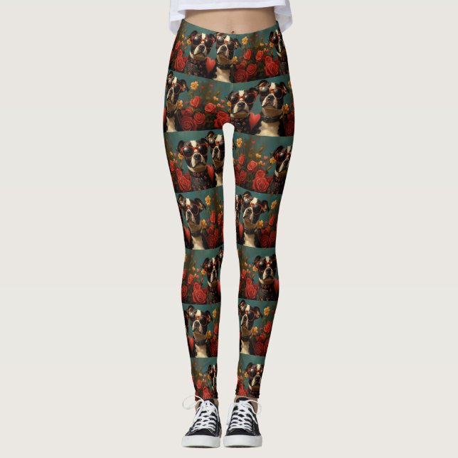 Legging Grande Suíço com Dia de os namorados de Rosas Card (Frente)
