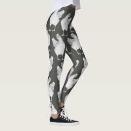 Legging Grandes galinhas no cinza - caneleiras