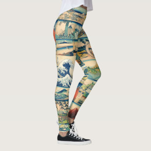 Legging Grandes impressões do japonês de Hokusai Monte